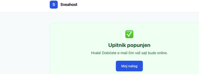Poruka s kvačicom: upitnik ispunjen